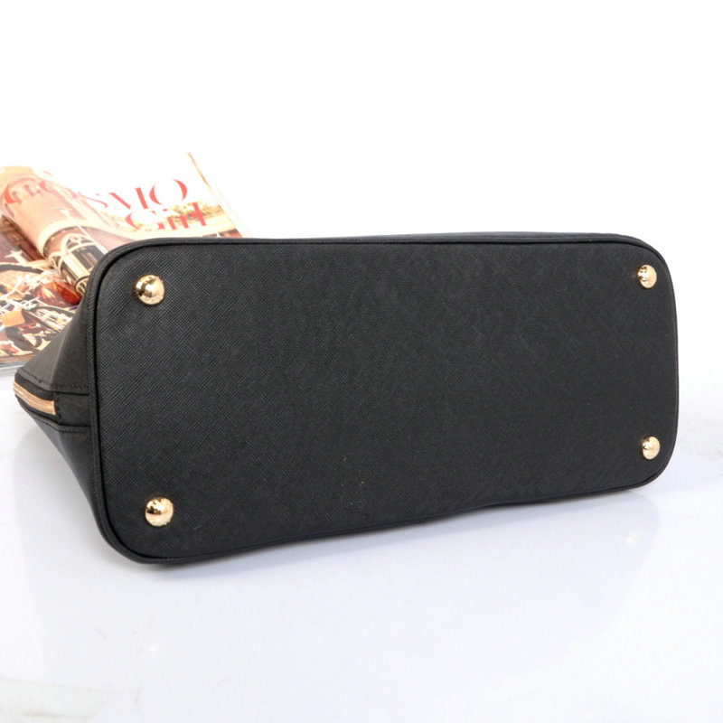 2014 Prada Saffiano Leather Two Handle Bag BL0816 lake black for sale